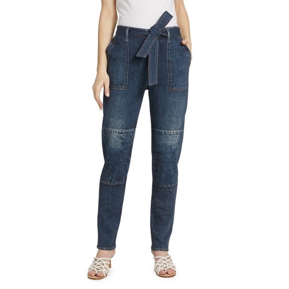 Rag & Bone Miramar Mia Tie Waist Tapered Faux Jean Pants